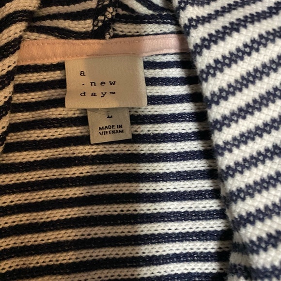 A New Day Women’s Striped Long Sleeve Hoodie Sweatshirt - Picture 2 of 3